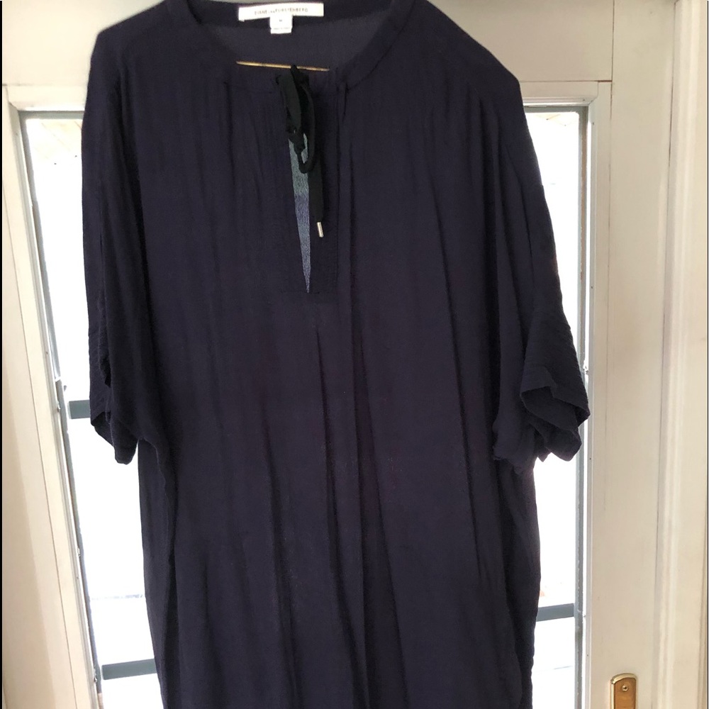 Diane Von Furstenberg Navy Blue Tunic Dress